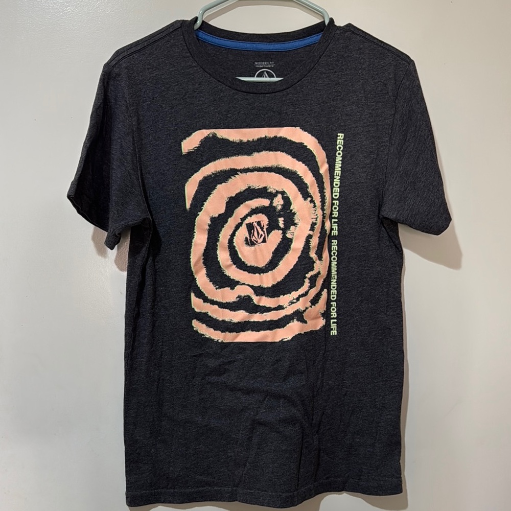 Volcom Black Short Sleeve Tee with Artistic Design